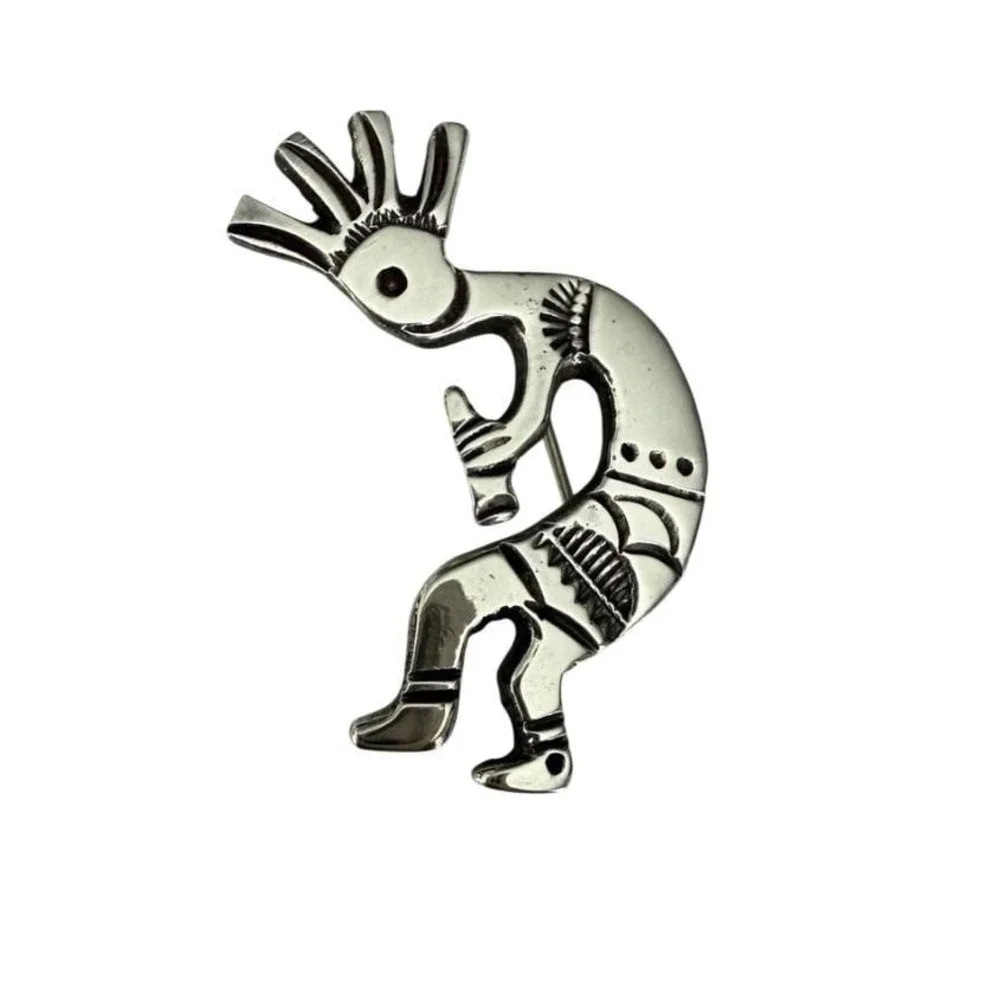 Alfred Martinez AM Sterling Silver Navajo Brooch Pendant Native American Pin‎ 9G